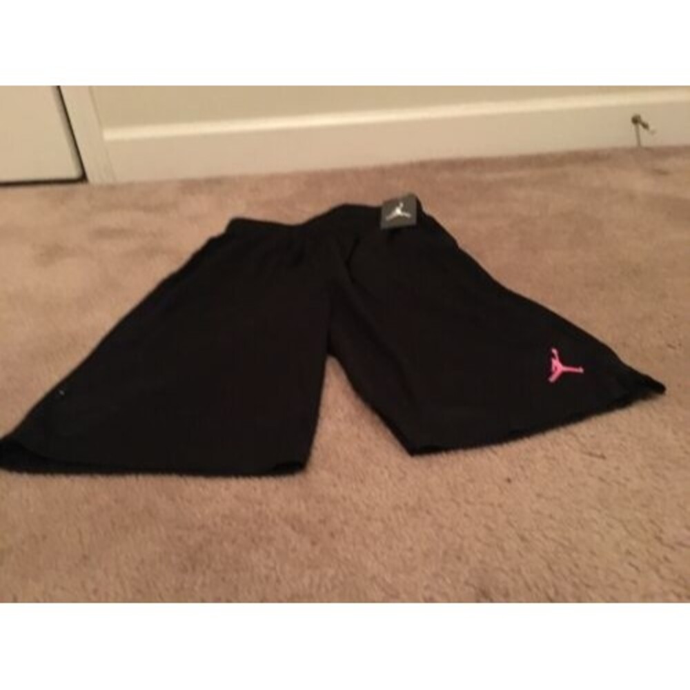 Air Jordan Jumpman Youth Kids Black & Pink Athletic Shorts Size Large